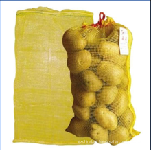 Tubular mesh drawstring bag for onion potato orange drawstring mesh bag